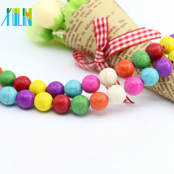 Best Selling M0006 Round Shape Mix Color Tibetan Sleeping Beauty Turquoise Beads Persian Turquoise Stones